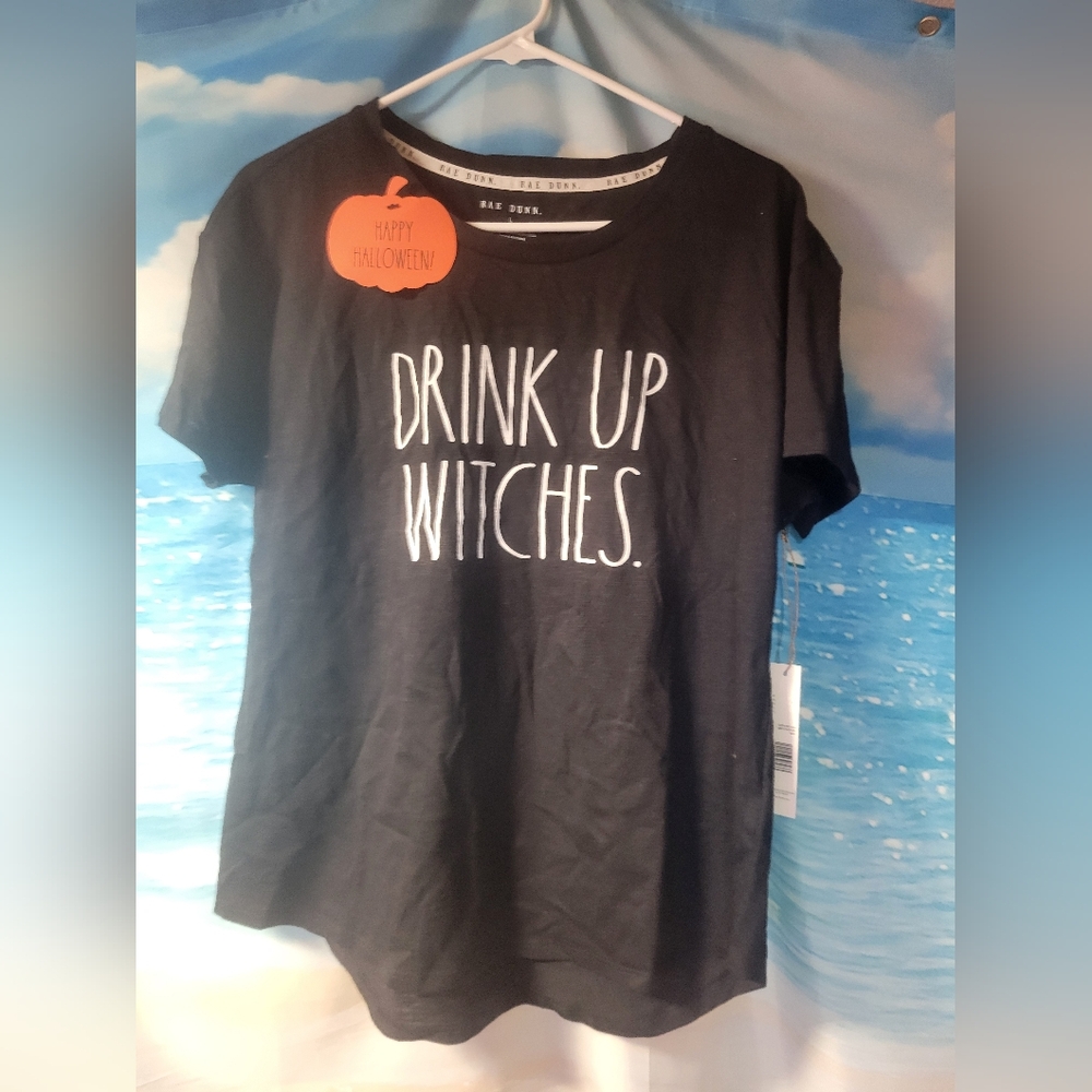 Rae Dunn NWT Women's Size Large Tshirt Halloween Drink Up Witches‎